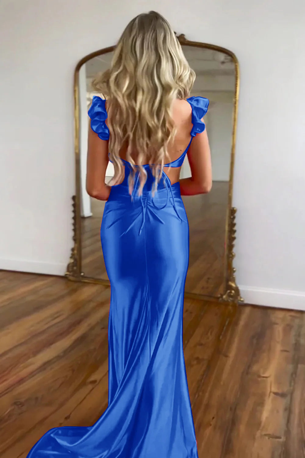 Vestido de fiesta de sirena con escote en forma de corazón y aberturas
